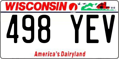 WI license plate 498YEV
