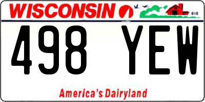 WI license plate 498YEW