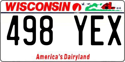 WI license plate 498YEX