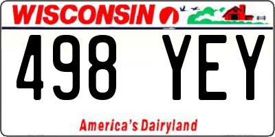 WI license plate 498YEY