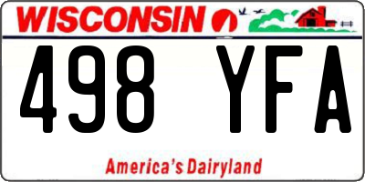 WI license plate 498YFA
