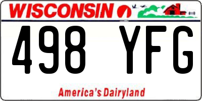 WI license plate 498YFG