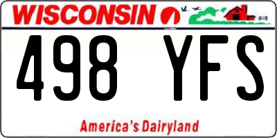 WI license plate 498YFS