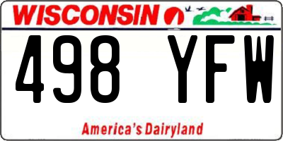 WI license plate 498YFW