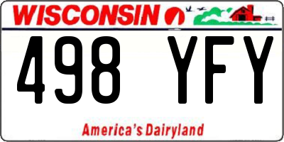 WI license plate 498YFY