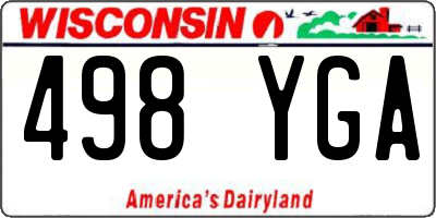 WI license plate 498YGA