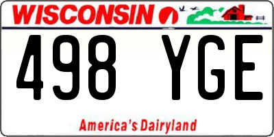 WI license plate 498YGE