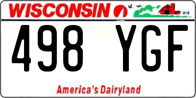 WI license plate 498YGF