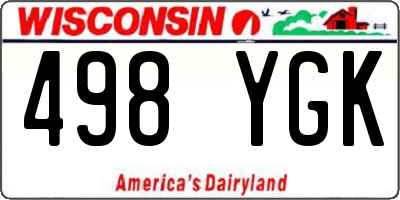 WI license plate 498YGK