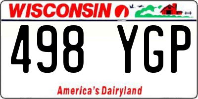 WI license plate 498YGP