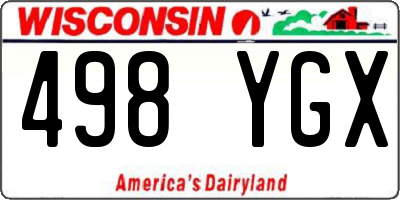 WI license plate 498YGX