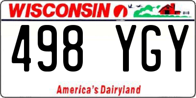 WI license plate 498YGY