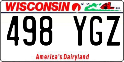 WI license plate 498YGZ