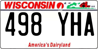 WI license plate 498YHA