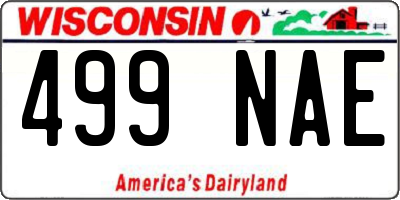 WI license plate 499NAE