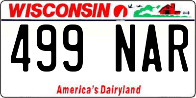 WI license plate 499NAR
