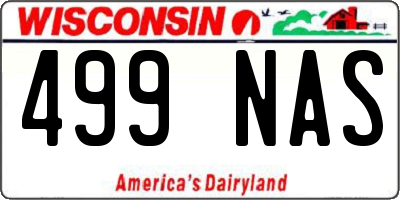 WI license plate 499NAS