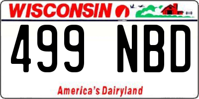 WI license plate 499NBD