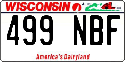 WI license plate 499NBF