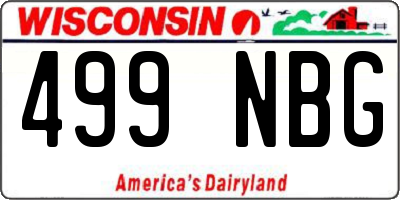 WI license plate 499NBG