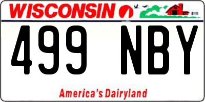 WI license plate 499NBY