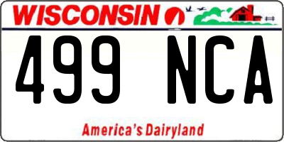 WI license plate 499NCA
