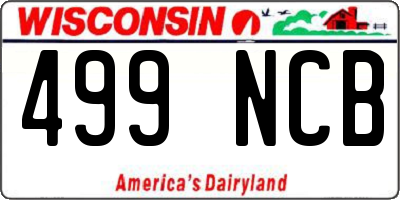 WI license plate 499NCB