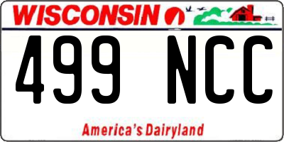 WI license plate 499NCC