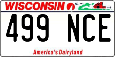 WI license plate 499NCE