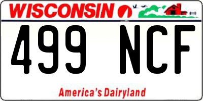 WI license plate 499NCF