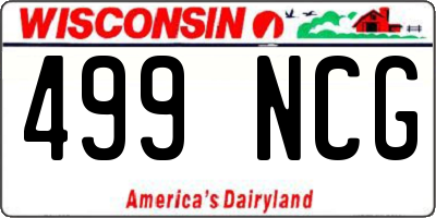 WI license plate 499NCG