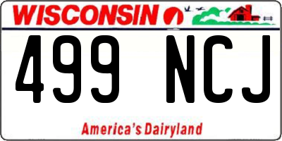 WI license plate 499NCJ