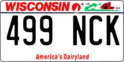 WI license plate 499NCK