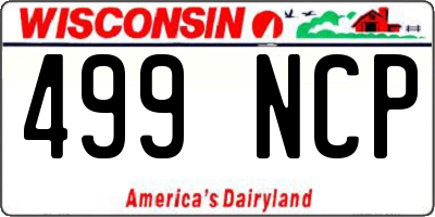 WI license plate 499NCP