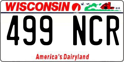 WI license plate 499NCR
