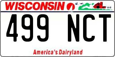 WI license plate 499NCT
