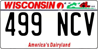 WI license plate 499NCV