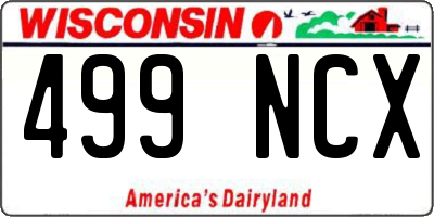 WI license plate 499NCX