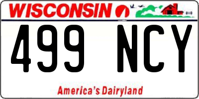 WI license plate 499NCY