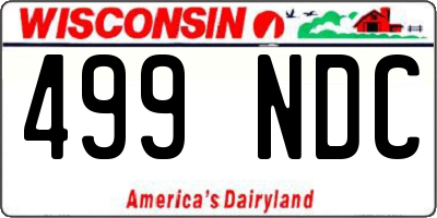 WI license plate 499NDC
