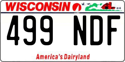 WI license plate 499NDF