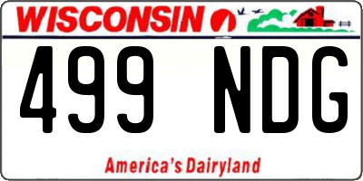 WI license plate 499NDG