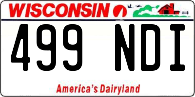 WI license plate 499NDI