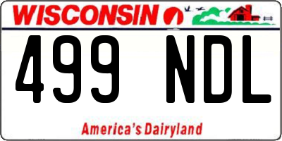 WI license plate 499NDL