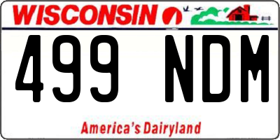 WI license plate 499NDM