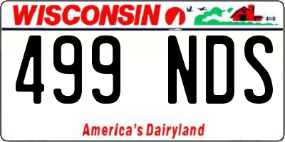 WI license plate 499NDS