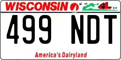 WI license plate 499NDT