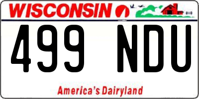 WI license plate 499NDU