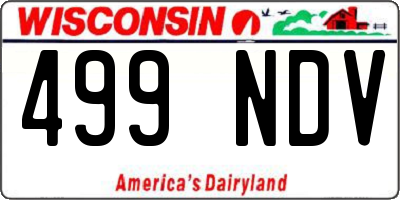 WI license plate 499NDV