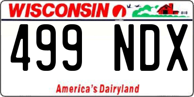 WI license plate 499NDX